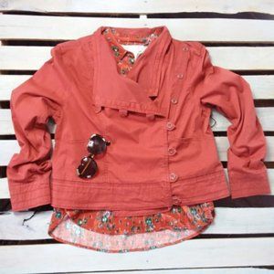Marrakech Anthro Moto Jacket Henna Orange Canvas